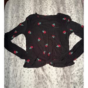 Victoria’s Secret pink rose logo long sleeved size‎ small with knot on front